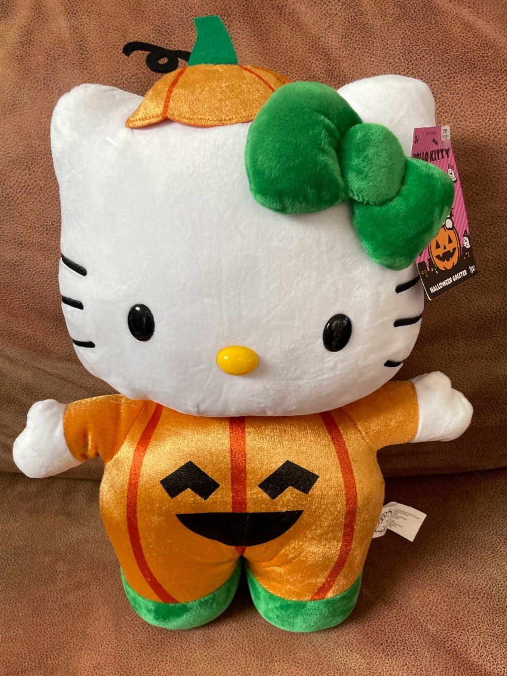 NWT Hello Kitty Sanrio Halloween Fall Pumpkin Plush Door Greeter 20”